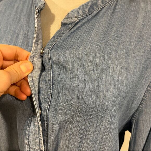 Harve Benard Blue Denim long sleeve button down Dress size medium - Picture 3 of 14